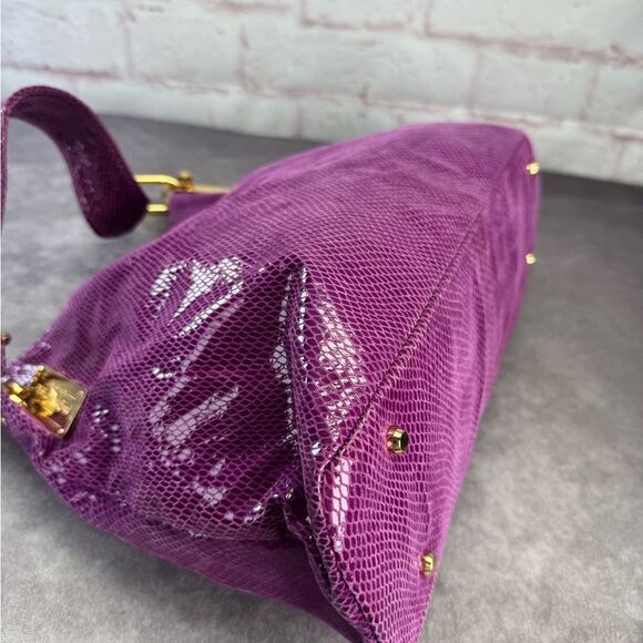 Tiffany & Fred Purple Embossed Hobo Bag - Picture 6 of 13